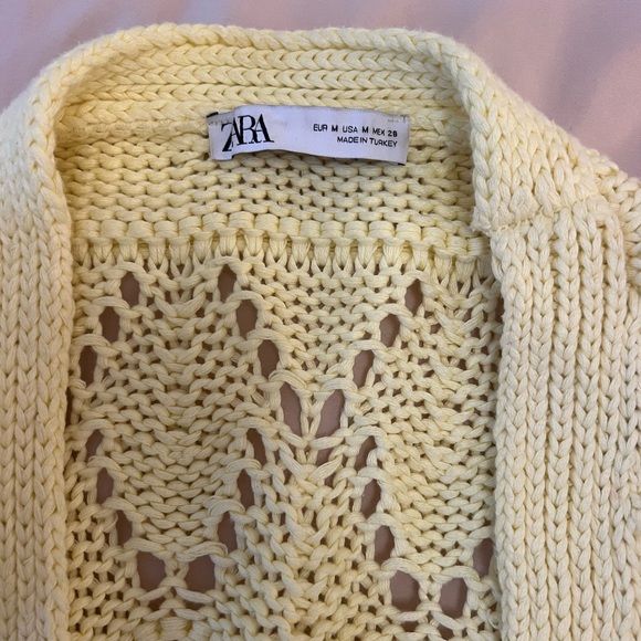 Zara yellow crochet cropped cardigan - Picture 4 of 4